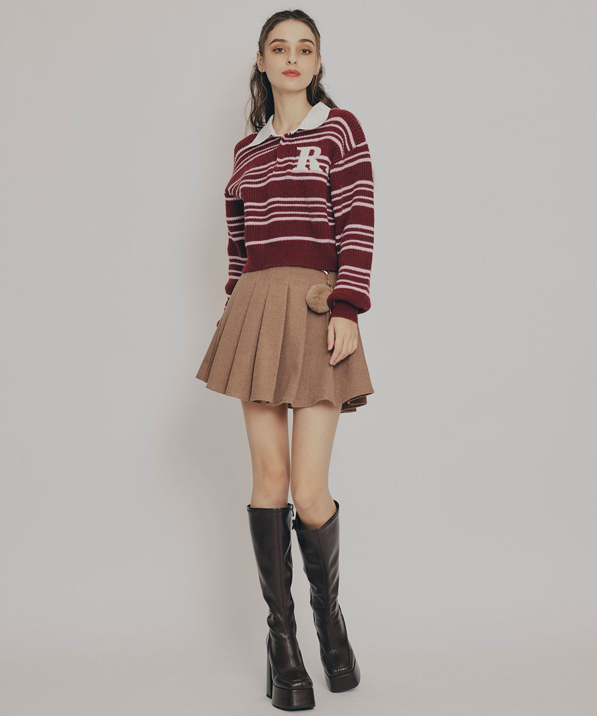 REDYAZEL「R.カレッジポロニットプルオーバー」|ニット・セーター|