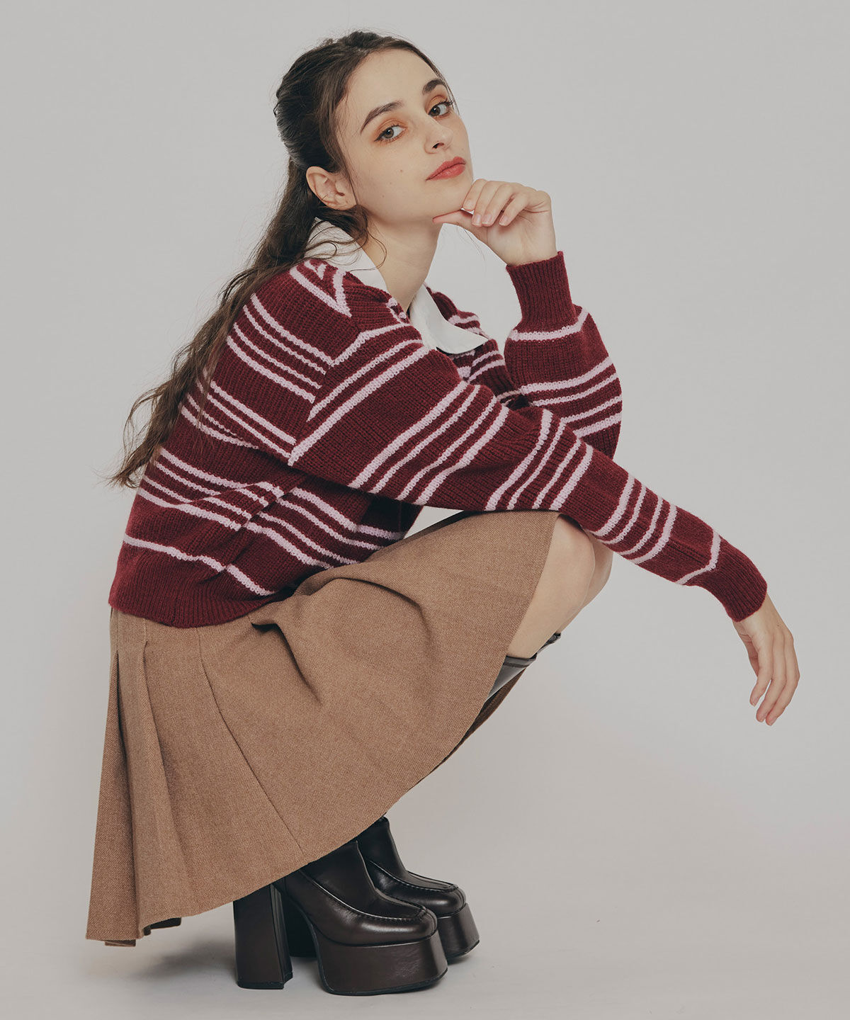 REDYAZEL「R.カレッジポロニットプルオーバー」|ニット・セーター|