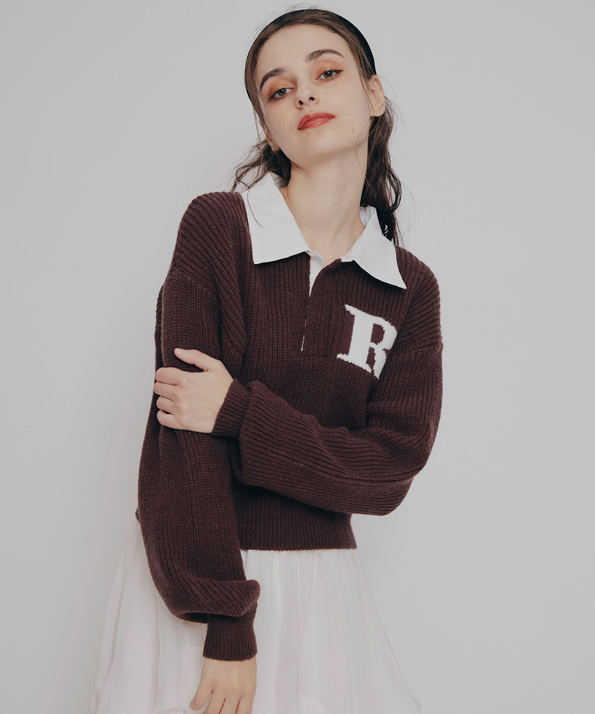 REDYAZEL「R.カレッジポロニットプルオーバー」|ニット・セーター|