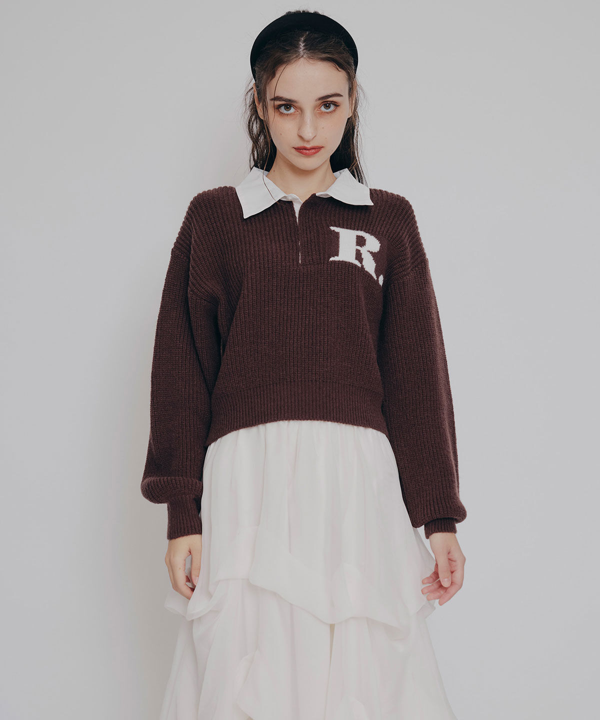 REDYAZEL「R.カレッジポロニットプルオーバー」|ニット・セーター|