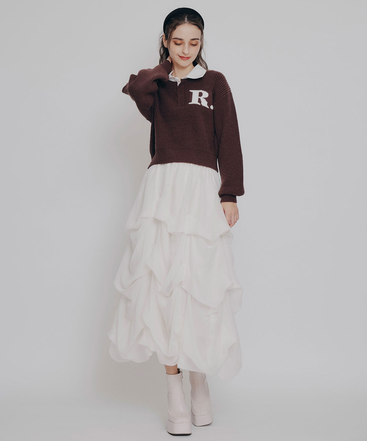 REDYAZEL「R.カレッジポロニットプルオーバー」|ニット・セーター|