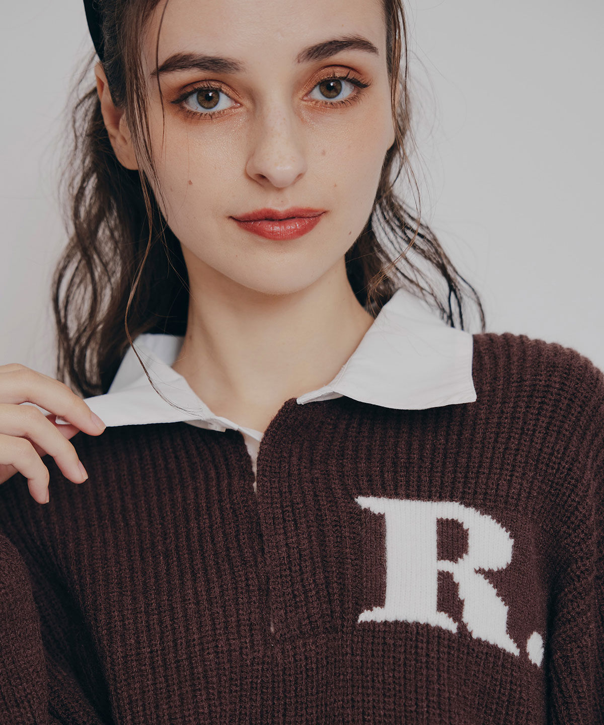 REDYAZEL「R.カレッジポロニットプルオーバー」|ニット・セーター|