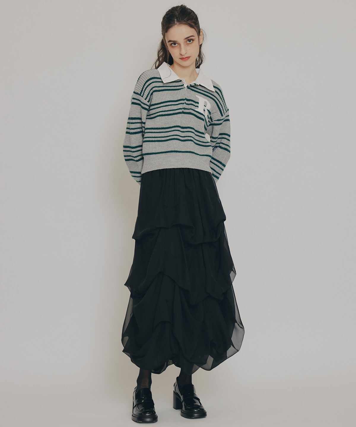 REDYAZEL「R.カレッジポロニットプルオーバー」|ニット・セーター|