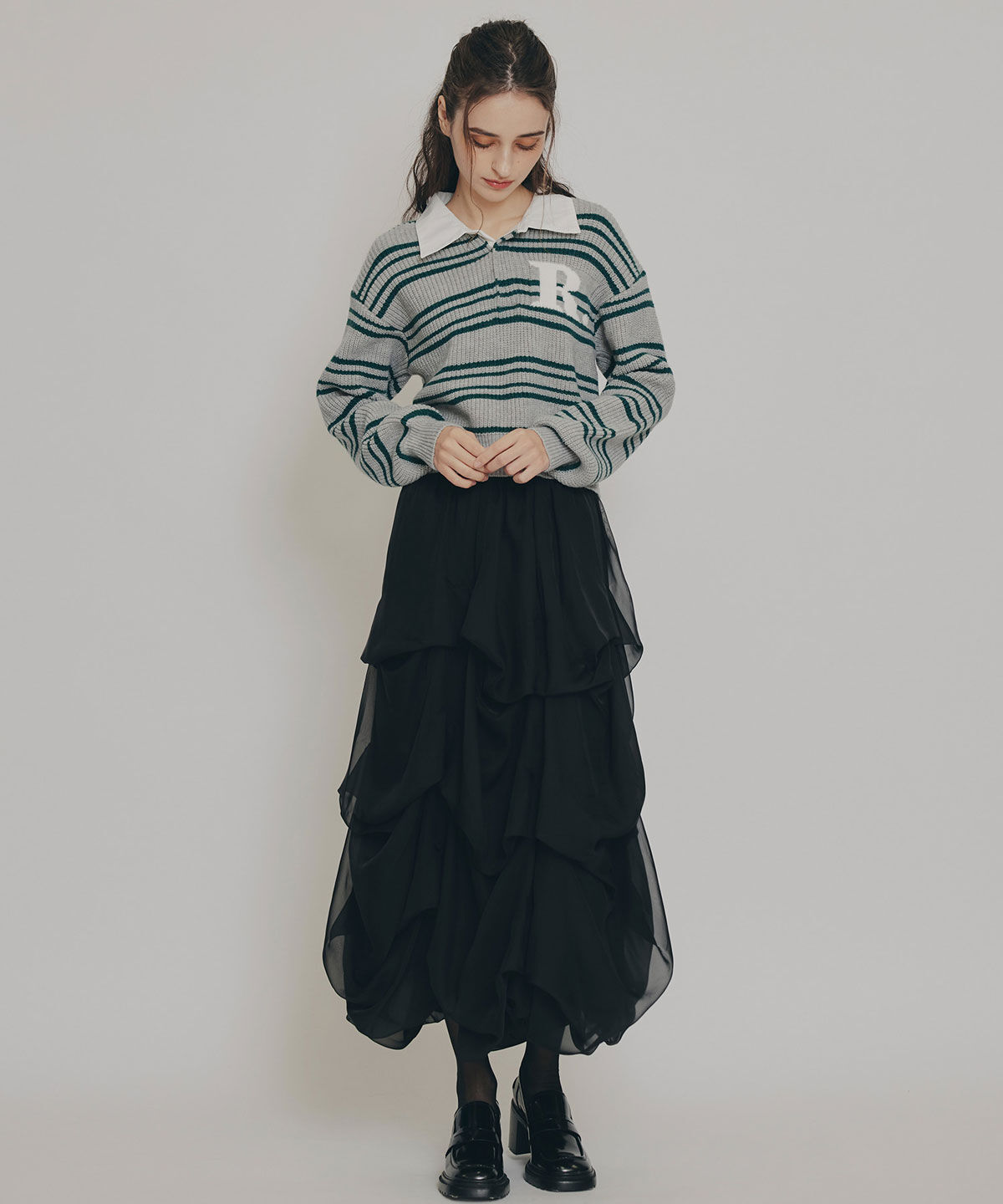 REDYAZEL「R.カレッジポロニットプルオーバー」|ニット・セーター|