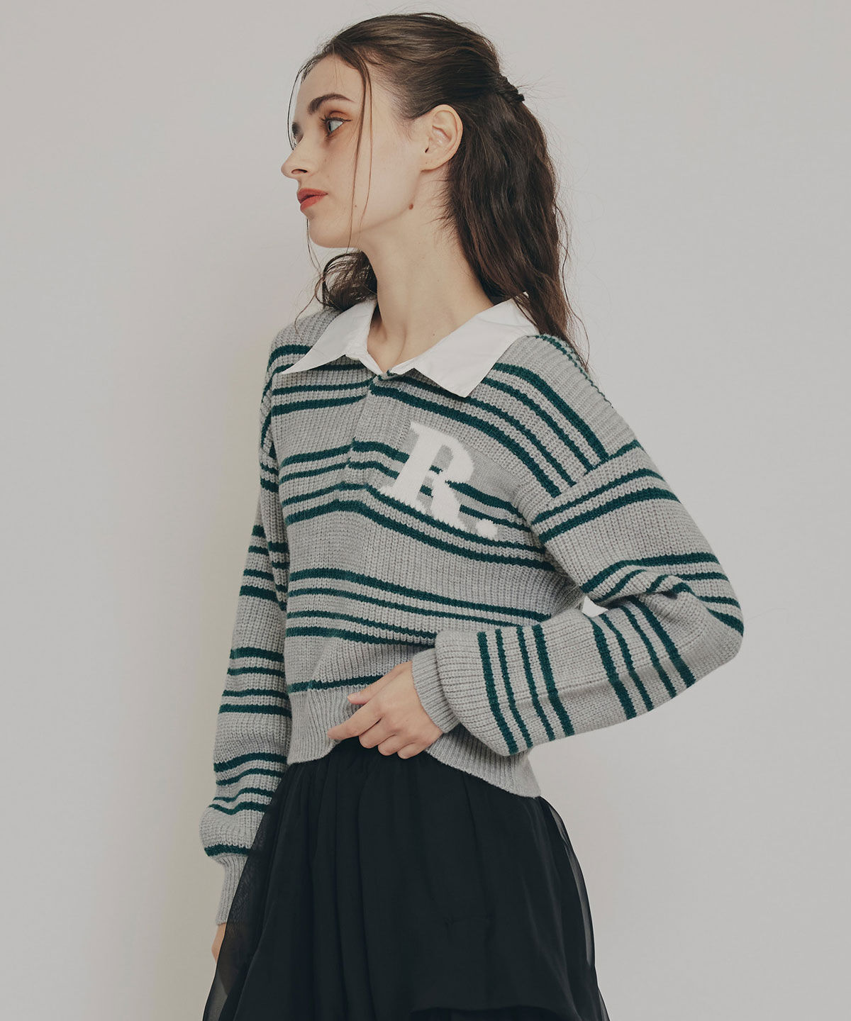 REDYAZEL「R.カレッジポロニットプルオーバー」|ニット・セーター|