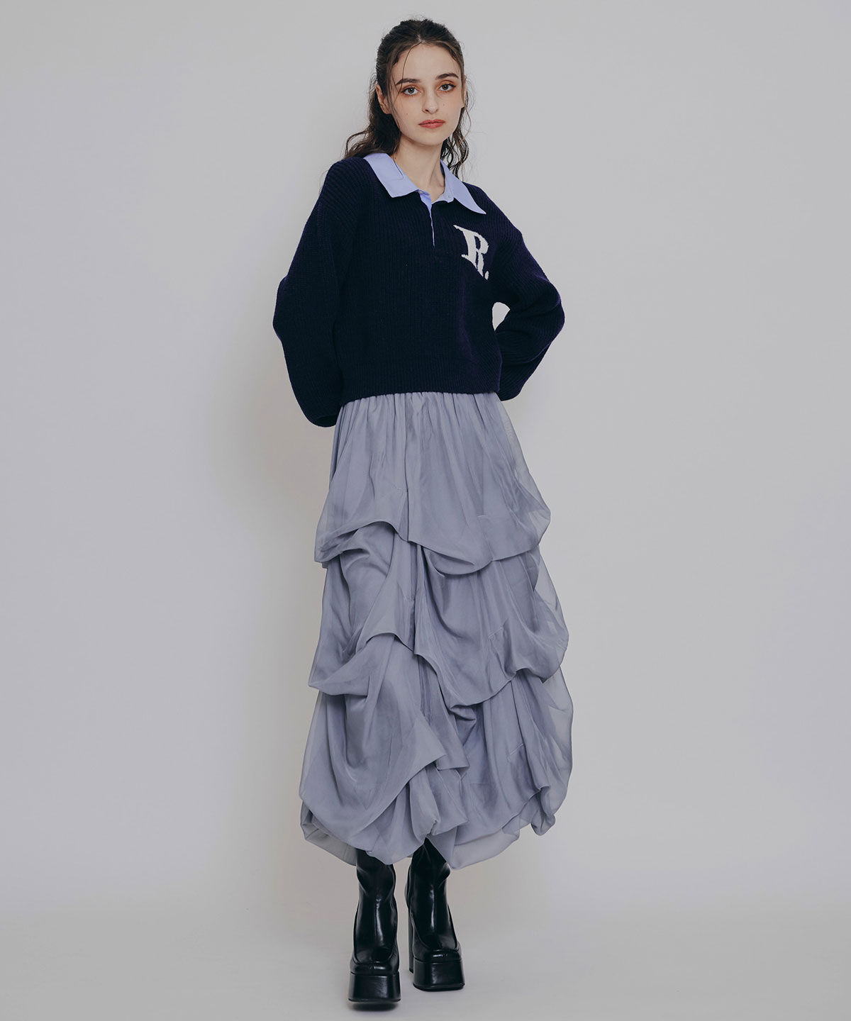 REDYAZEL「R.カレッジポロニットプルオーバー」|ニット・セーター|