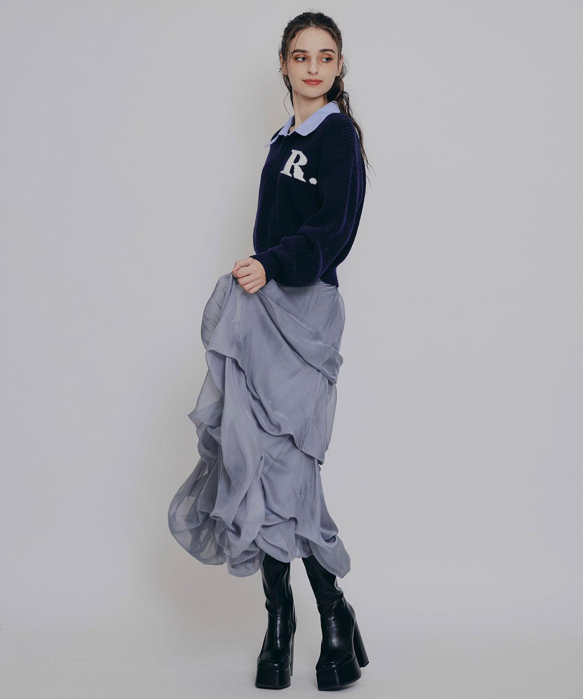 REDYAZEL「R.カレッジポロニットプルオーバー」|ニット・セーター|