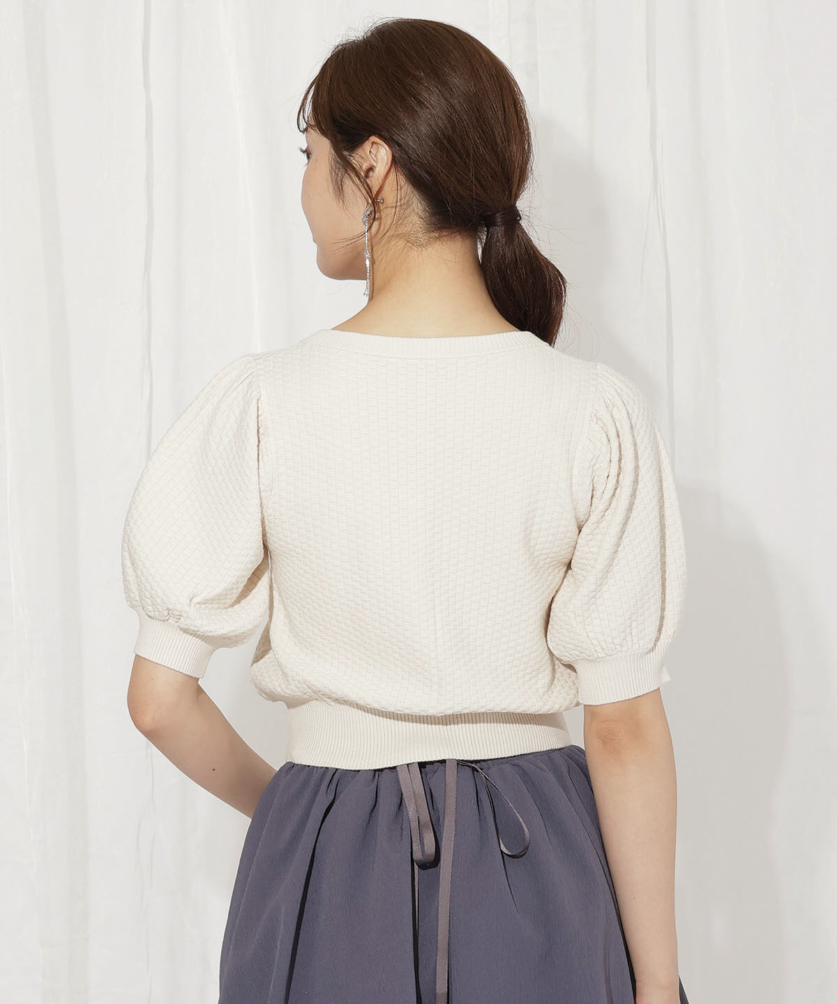 WILLSELECTION「パールリボンパフカーディガン」|カーディガン|