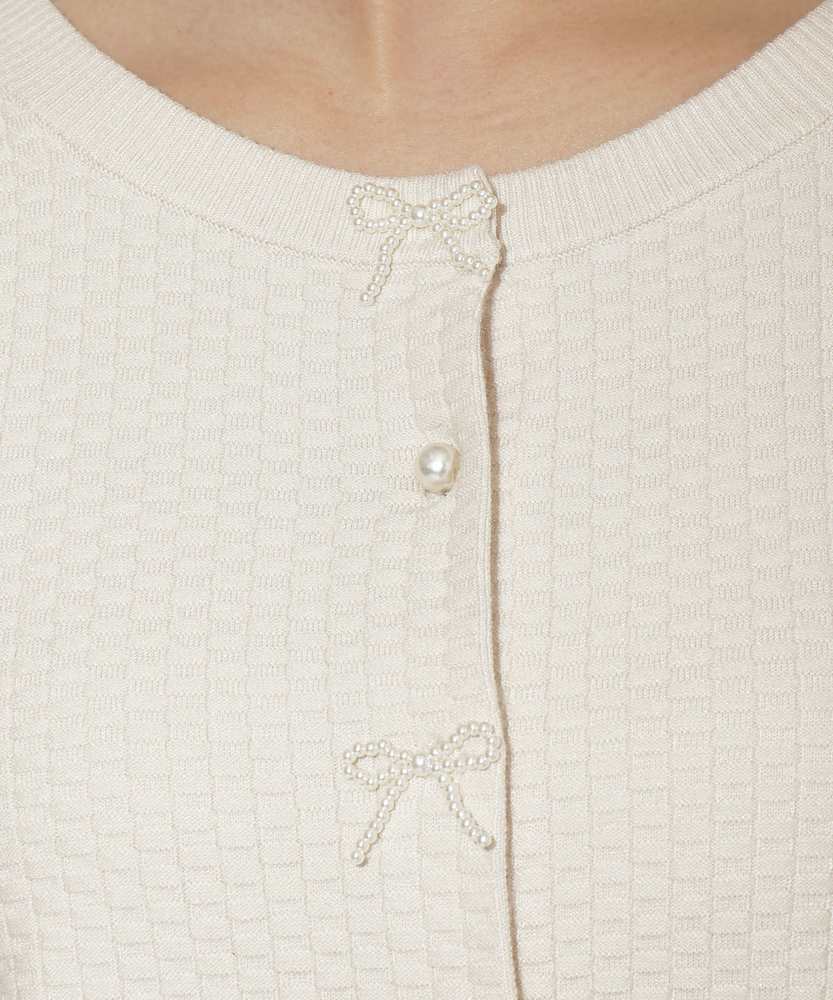 WILLSELECTION「パールリボンパフカーディガン」|カーディガン|