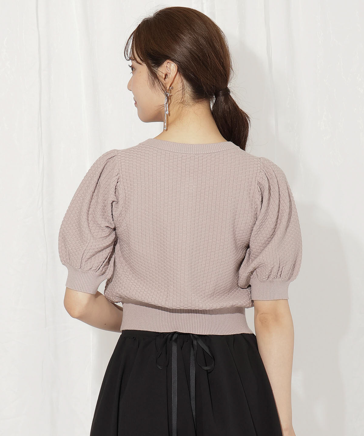 WILLSELECTION「パールリボンパフカーディガン」|カーディガン|