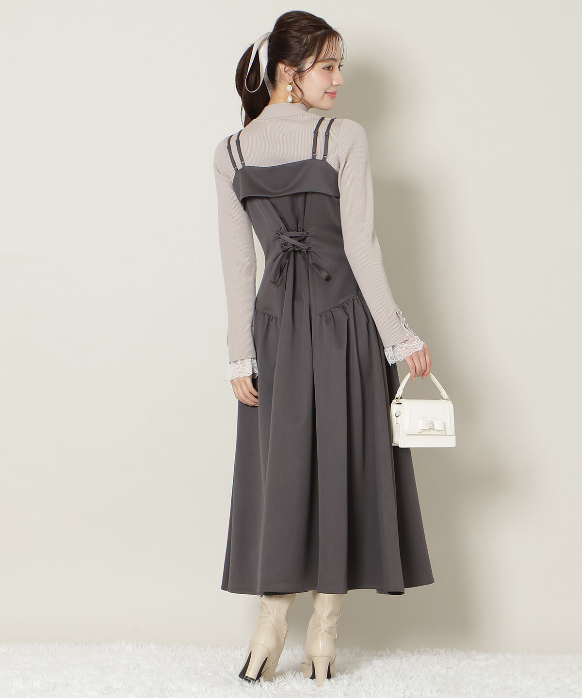 WILLSELECTION「ギャザー切替ストラップキャミワンピース」|ワンピース|