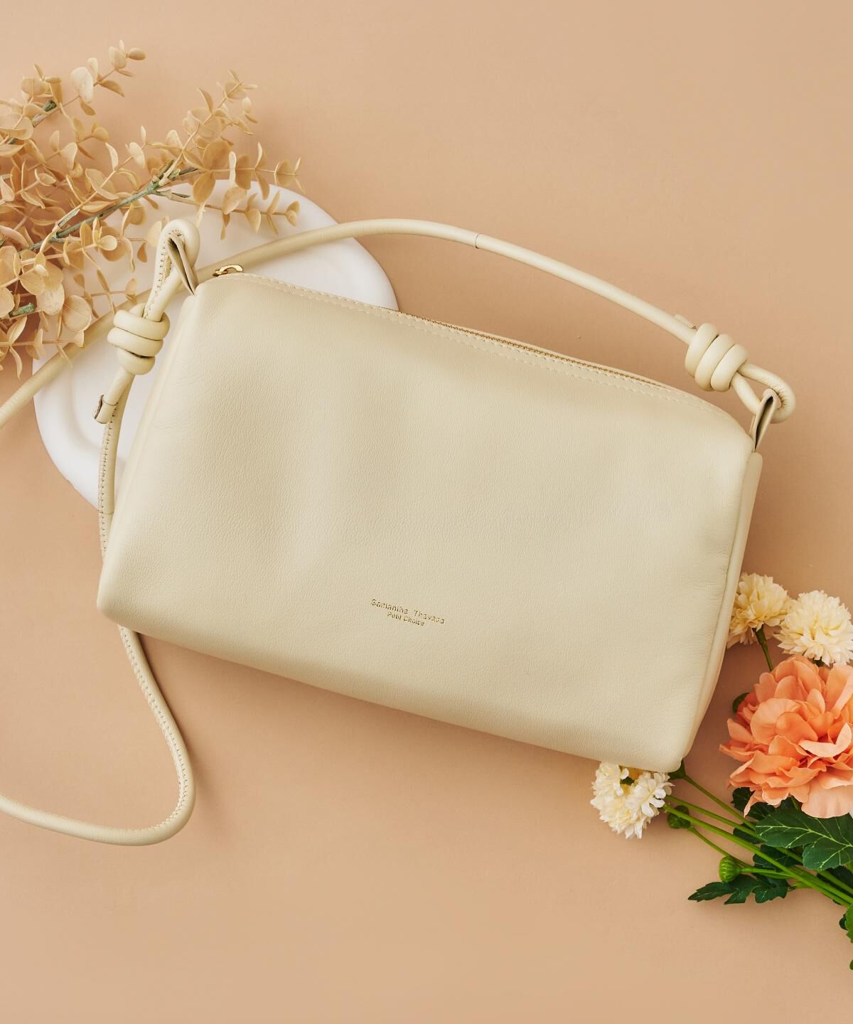 Samantha Thavasa Petit Choice「ゴートレザーシンプルバッグ」|ショルダー・メッセンジャー|オフホワイト