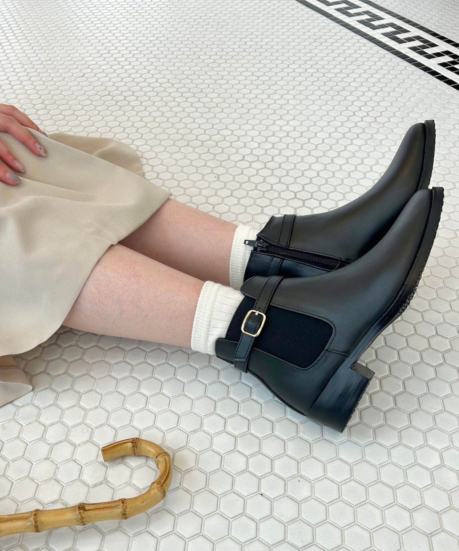 ORiental TRaffic「【防水】ベルトゴアレインブーツ/R-0013 レインシューズ　レインブーツ 人気 トレンド 売れてる」|ショートブーツ|