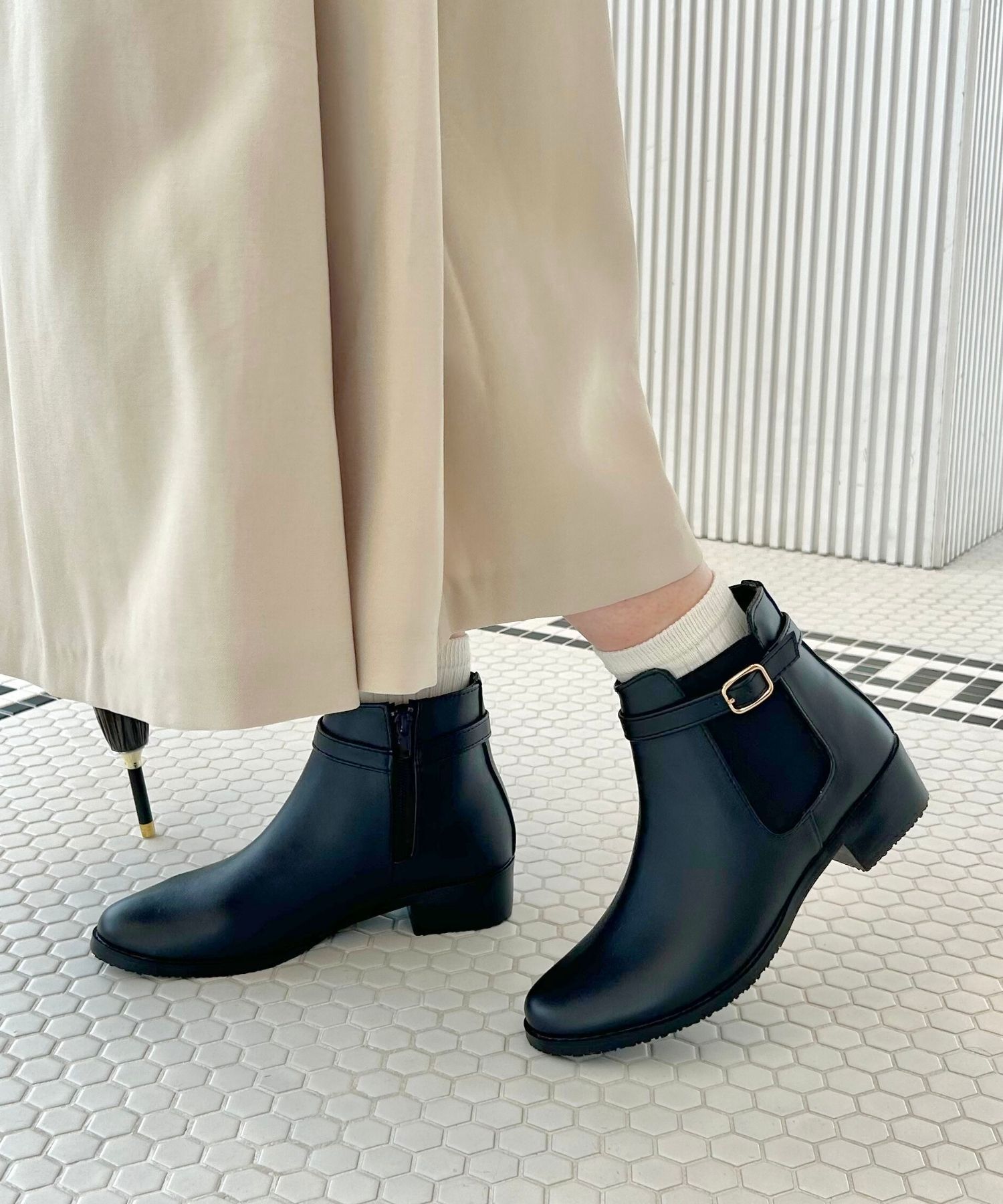 ORiental TRaffic「【防水】ベルトゴアレインブーツ/R-0013 レインシューズ　レインブーツ 人気 トレンド 売れてる」|ショートブーツ|