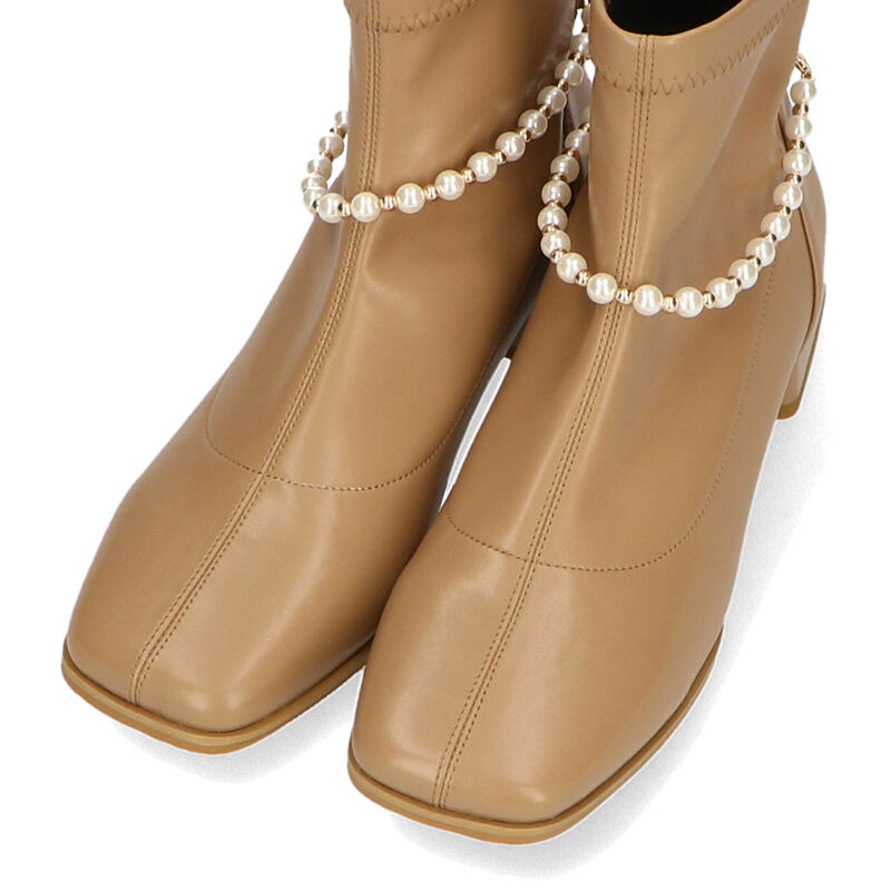 ORiental TRaffic「2wayパールチェーンストレッチブーツ/21418」|ショートブーツ|