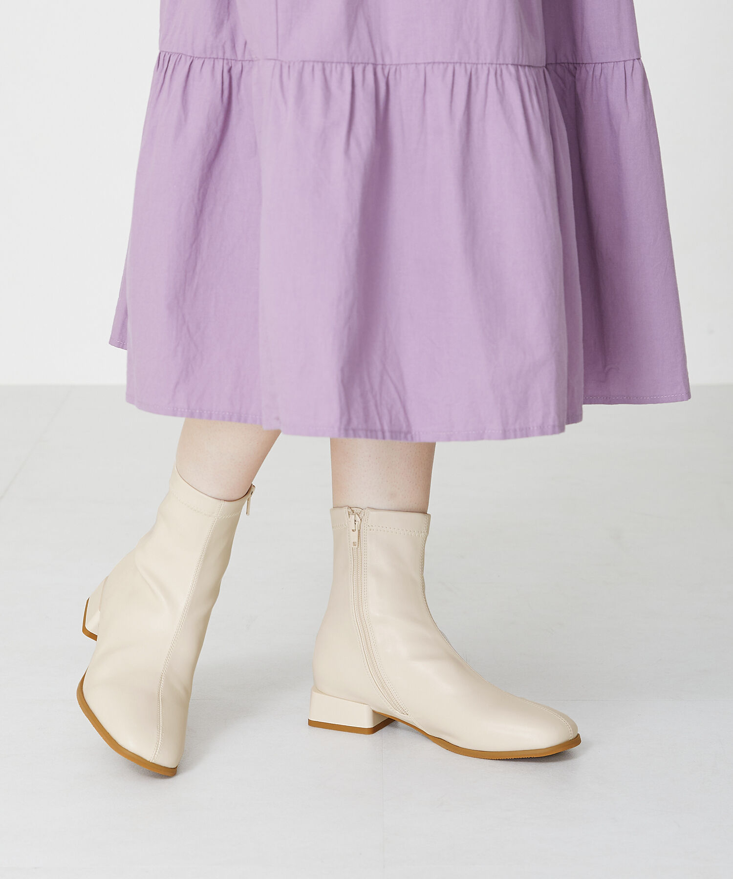 ORiental TRaffic「ストレッチフラットブーツ/31411」|ショートブーツ|