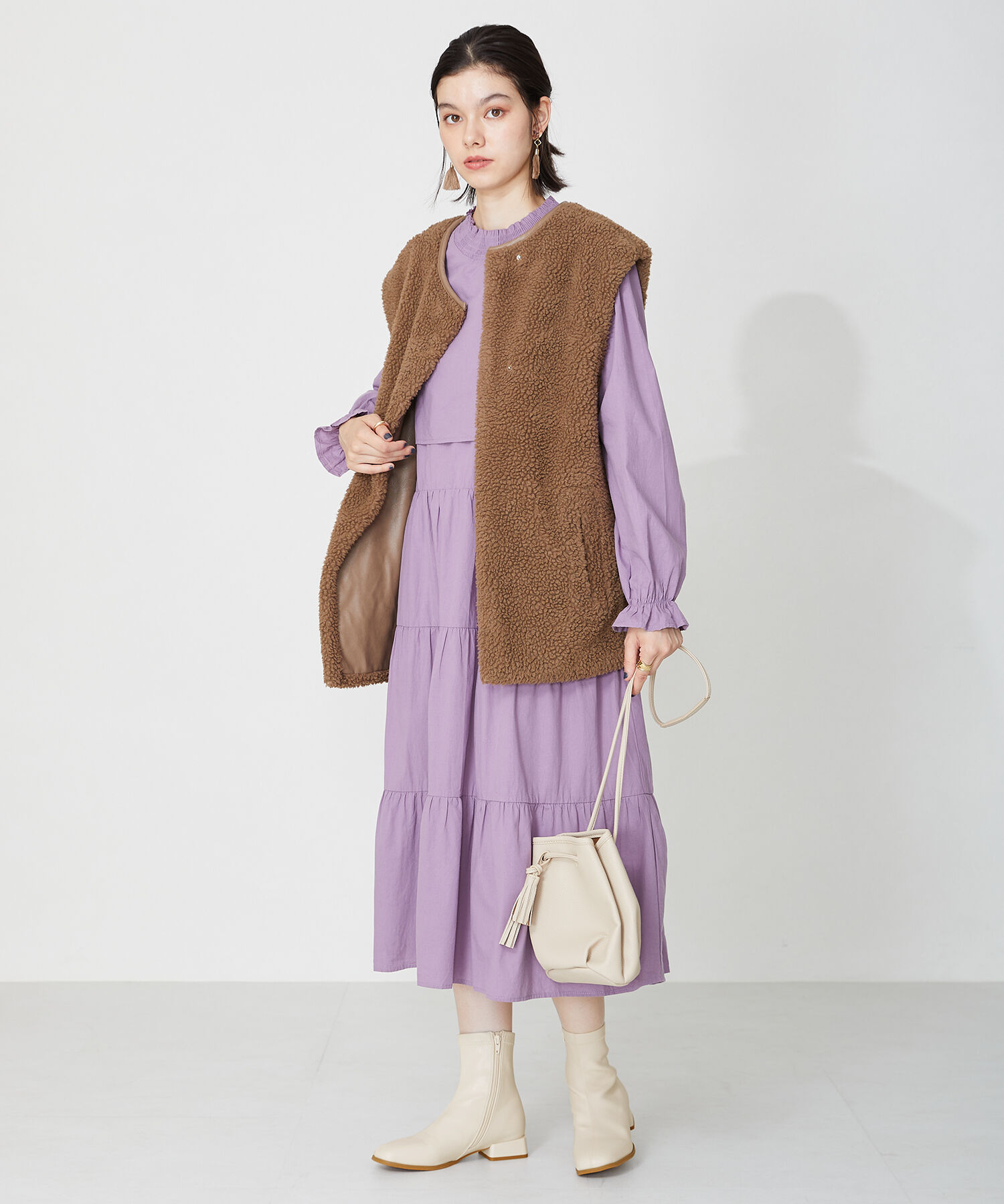 ORiental TRaffic「ストレッチフラットブーツ/31411」|ショートブーツ|