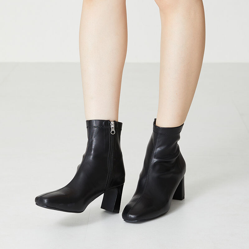 ORiental TRaffic「プレートヒールストレッチブーツ/31405」|ショートブーツ|