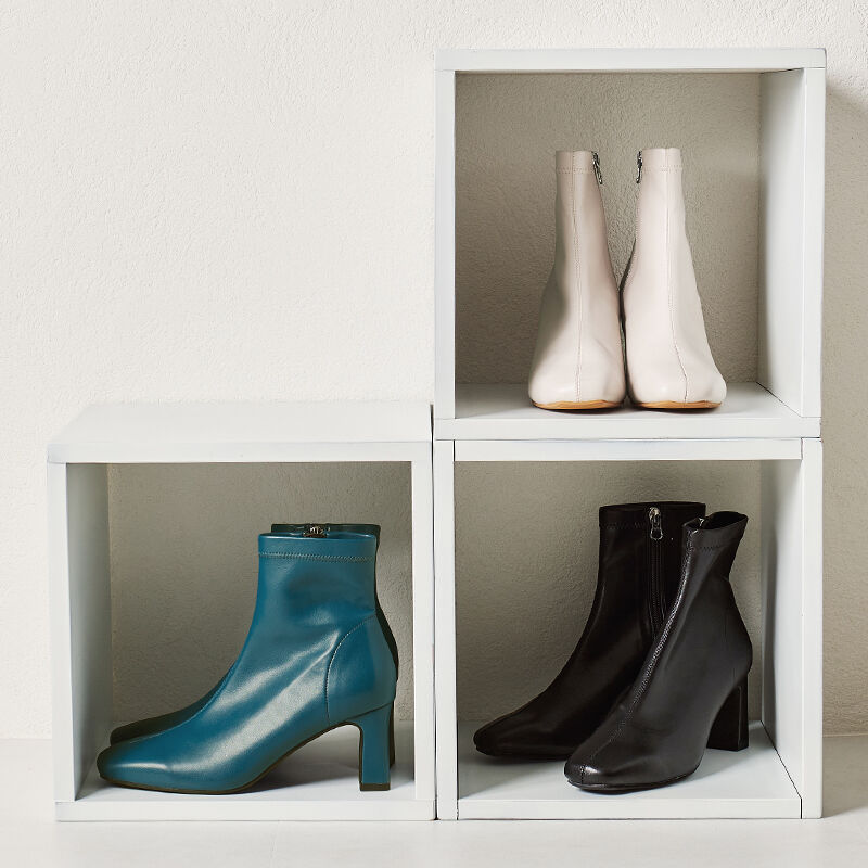 ORiental TRaffic「プレートヒールストレッチブーツ/31405」|ショートブーツ|