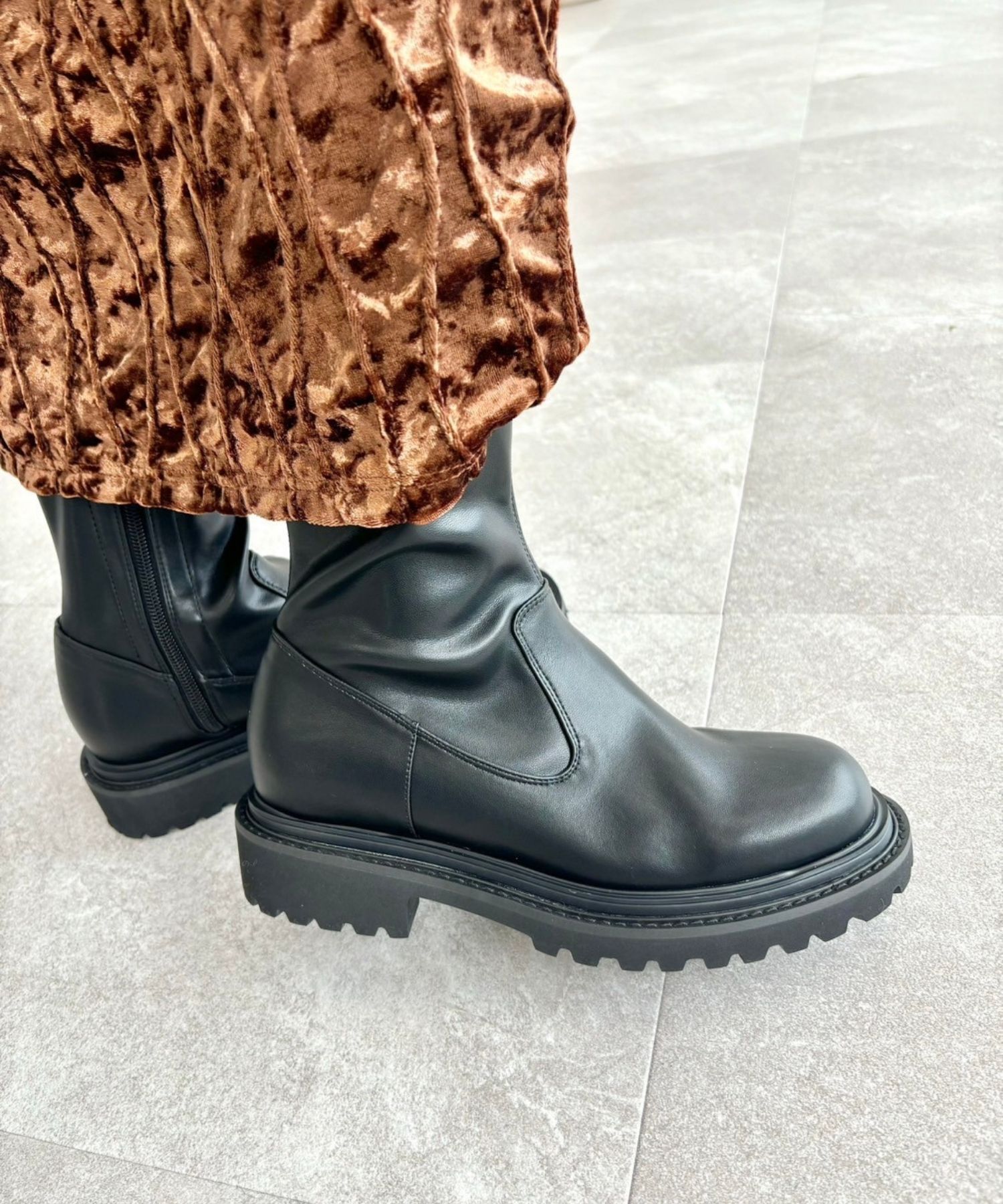 ORiental TRaffic「タンクソールストレッチブーツ/31414」|ショートブーツ|