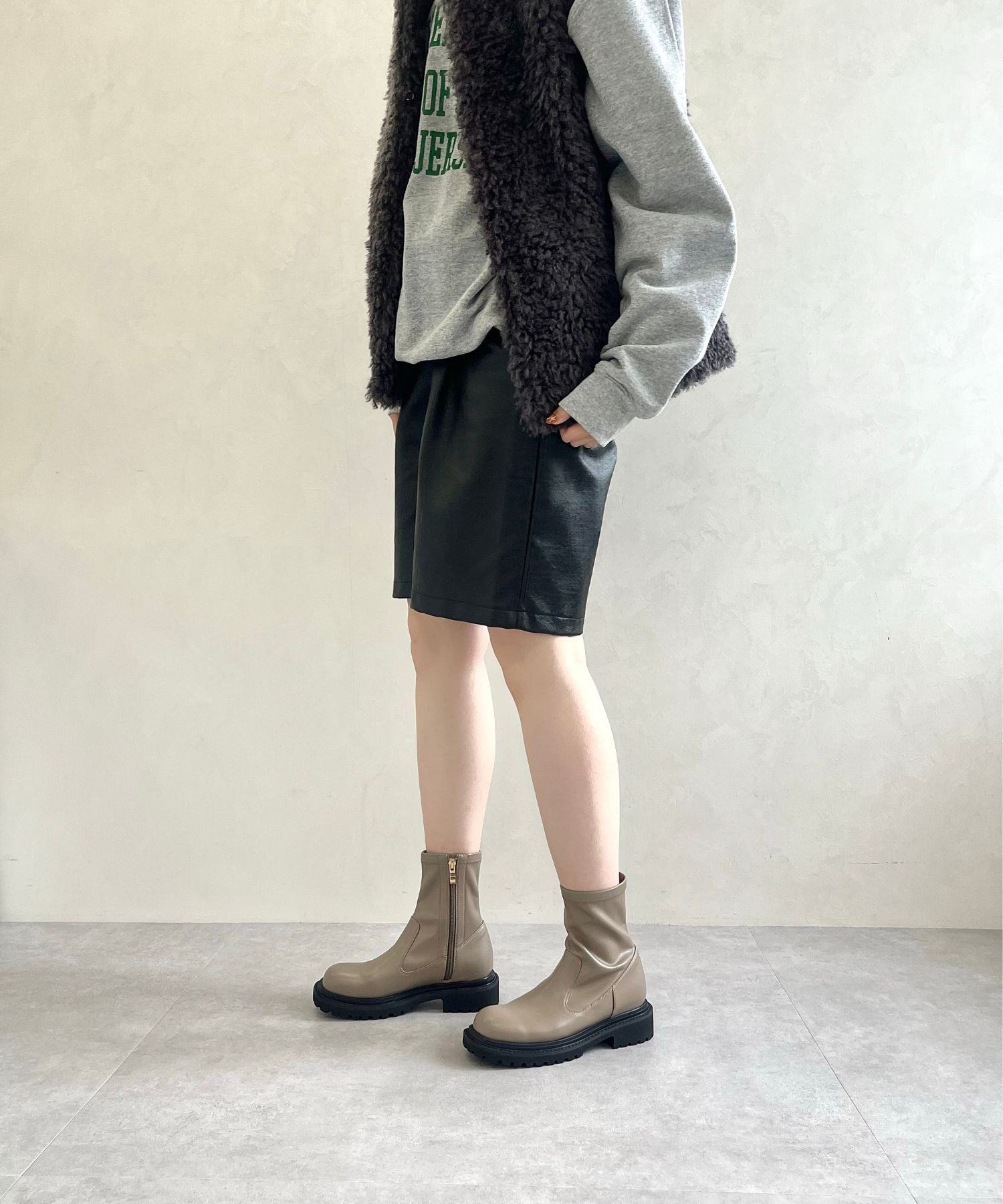 ORiental TRaffic「タンクソールストレッチブーツ/31414」|ショートブーツ|