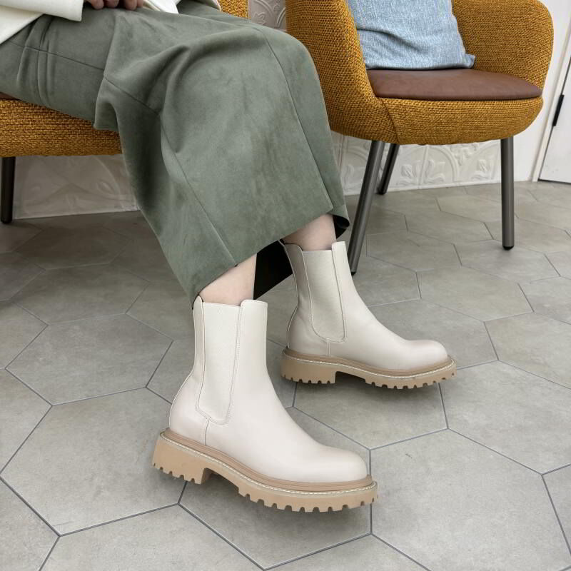 ORiental TRaffic「スクエアトゥチェルシーブーツ/31410」|ショートブーツ|WHITE