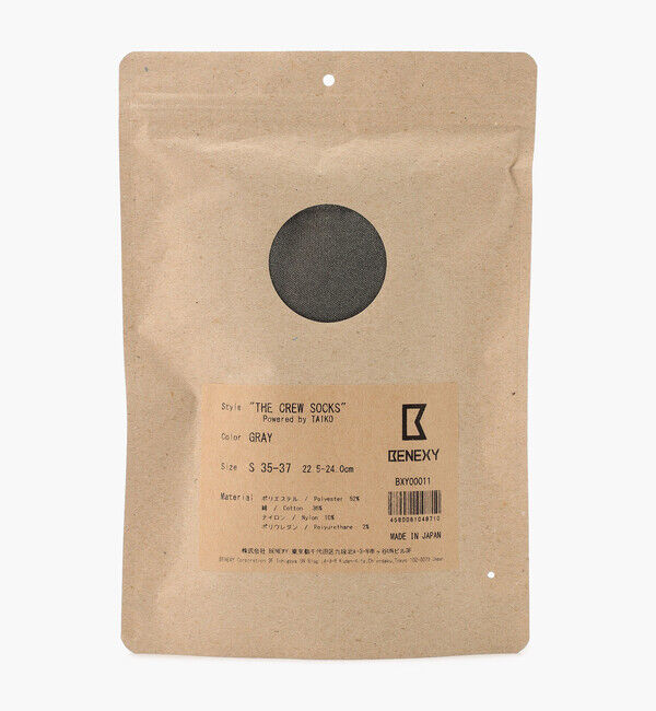 BENEXY「【ベネクシー】ザ クルーソックス/グレー ポリエステル コットン/靴下 メンズ レディース」|ソックス|