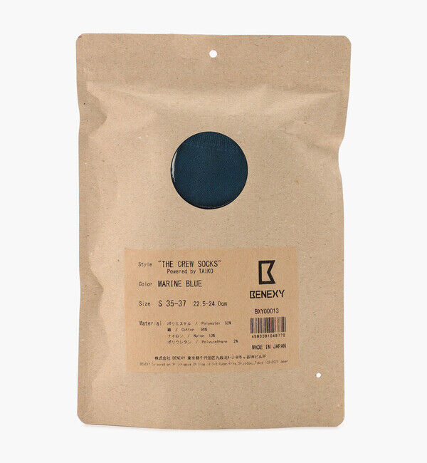 BENEXY「【ベネクシー】ザ クルーソックス/マリンブルー ポリエステル コットン/靴下 メンズ レディース」|ソックス|