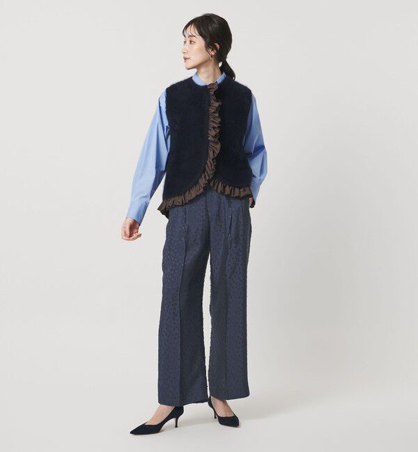 UNITED ARROWS「ドット サテン 2タック ワイドパンツ」|その他|