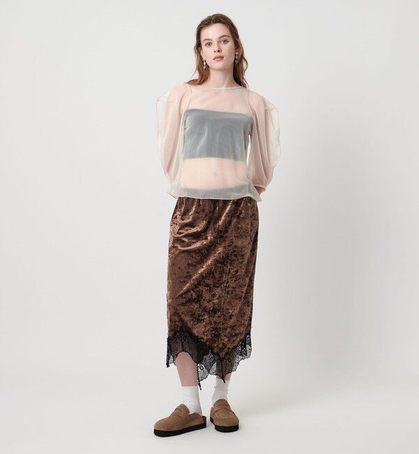 ASTRAET「＜ASTRAET＞ シアー パフスリーブカットソー」|Tシャツ・カットソー|