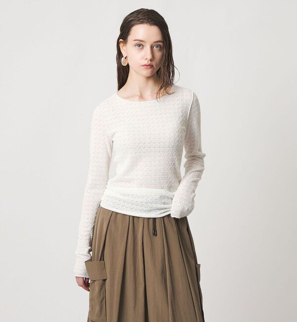 ASTRAET「＜ASTRAET＞レース クルーネックカットソー」|Tシャツ・カットソー|WHITE