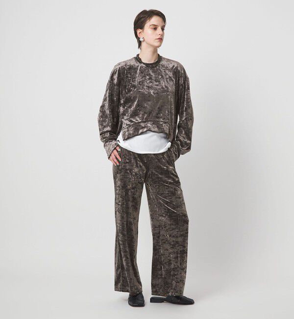 ASTRAET「＜ASTRAET＞ベロア スソジップ クルーネックカットソー」|Tシャツ・カットソー|