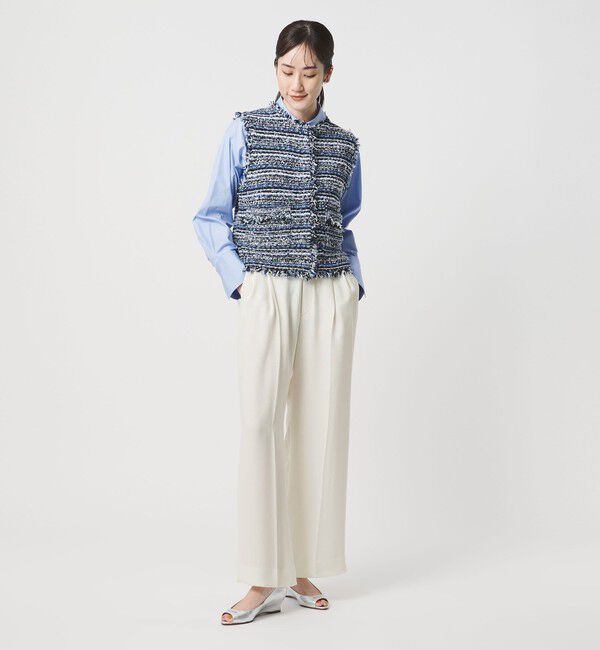 UNITED ARROWS「P 2タック ワイドパンツ WHITE ‐ウォッシャブル‐」|スラックス|