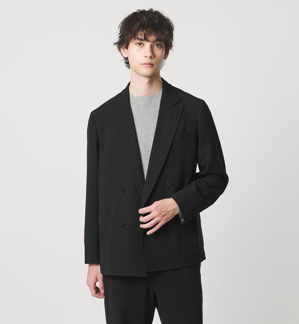 UNITED ARROWS「ポリエステルサブレ オーディナリー ダブル 4ボタン ジャケット」|テーラードジャケット|