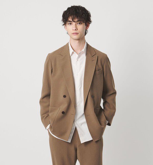 UNITED ARROWS「ポリエステルサブレ オーディナリー ダブル 4ボタン ジャケット」|テーラードジャケット|