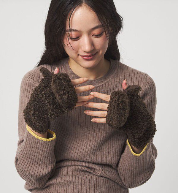 UNITED ARROWS green label relaxing「スリット ボア ミトン / 手袋」|手袋|