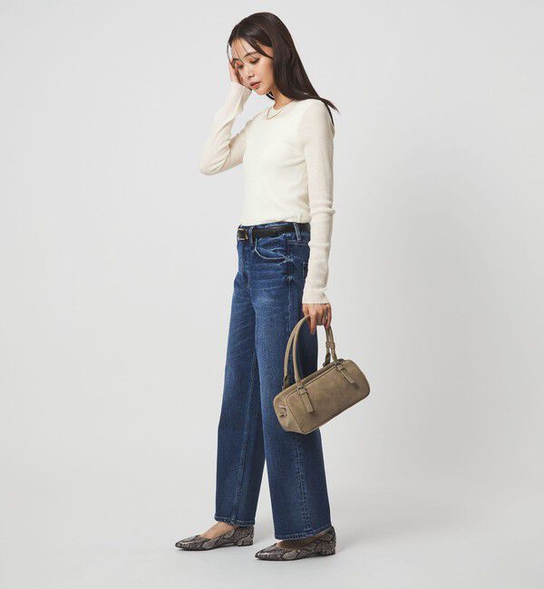 UNITED ARROWS green label relaxing「ウール シアー リブ クルーネック ニット ウォッシャブル」|ニット・セーター|