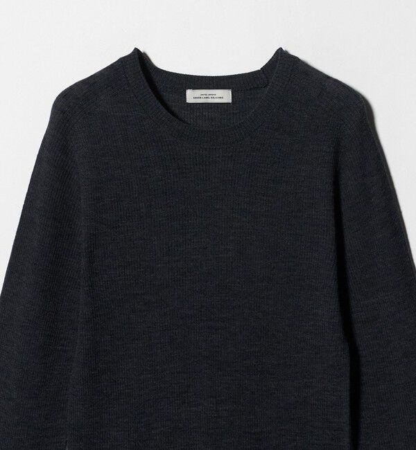 UNITED ARROWS green label relaxing「ウール シアー リブ クルーネック ニット ウォッシャブル」|ニット・セーター|