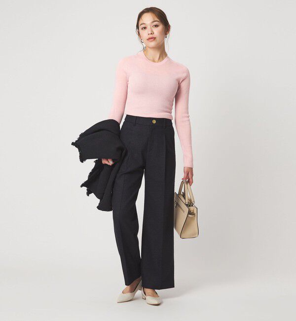 UNITED ARROWS green label relaxing「ウール シアー リブ クルーネック ニット ウォッシャブル」|ニット・セーター|