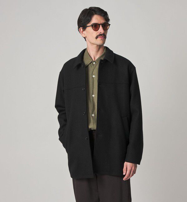 STEVEN ALAN「 ＜Steven Alan＞ ニット メルトン カー コート」|その他|BLACK