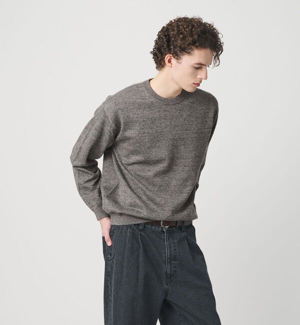BEAUTY&YOUTH UNITED ARROWS「ハイブリッド リネン クルーネック ニット」|ニット・セーター|MD.GRAY