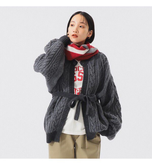 BEAMSBOY「3ゲージ 2トーン アラン カーディガン」|ニット・セーター|