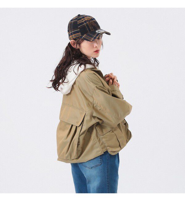 BEAMSBOY「シャンブレー ギャバ ショート フィッシング ジャケット」|ブルゾン・スタジャン|