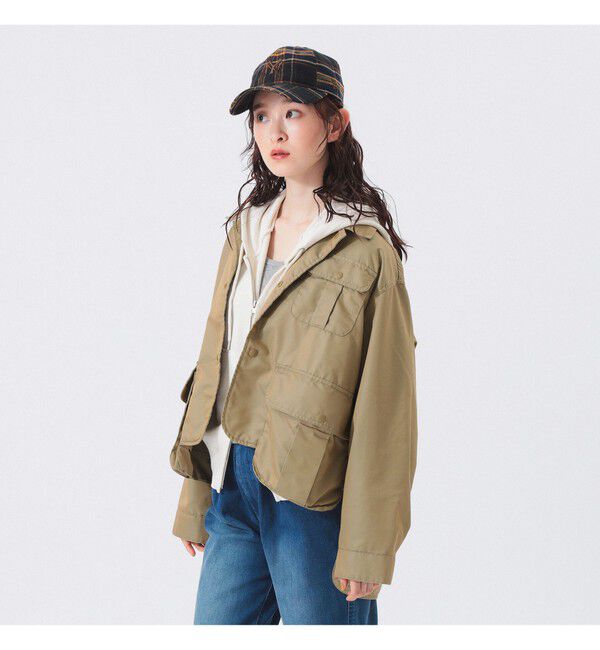 BEAMSBOY「シャンブレー ギャバ ショート フィッシング ジャケット」|ブルゾン・スタジャン|