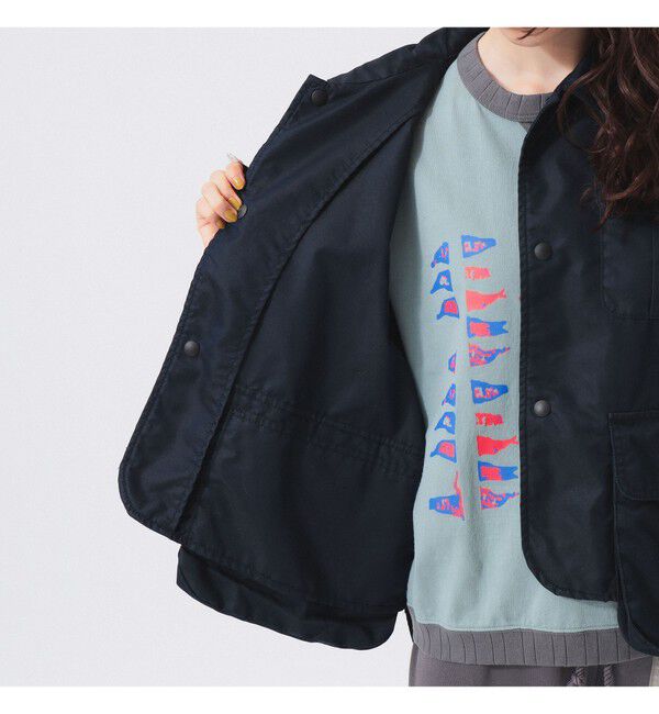 BEAMSBOY「シャンブレー ギャバ ショート フィッシング ジャケット」|ブルゾン・スタジャン|