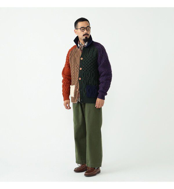 BEAMS PLUS「BEAMS PLUS / Cardigan Alan Patchwork」|カーディガン|