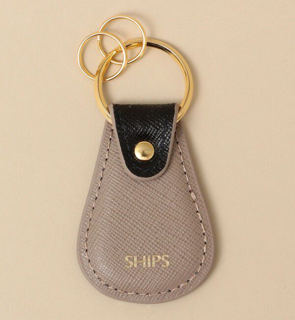 SHIPS「【WEB限定】SHIPS: 【SAFFIANO LEATHER】 2トーン キーホルダー」|その他|ブラック