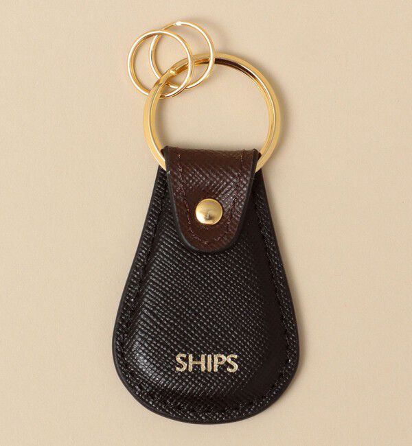SHIPS「【WEB限定】SHIPS: 【SAFFIANO LEATHER】 2トーン キーホルダー」|その他|ダークブラウン