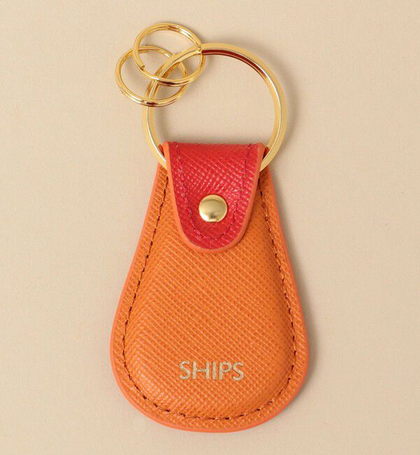 SHIPS「【WEB限定】SHIPS: 【SAFFIANO LEATHER】 2トーン キーホルダー」|その他|レッド