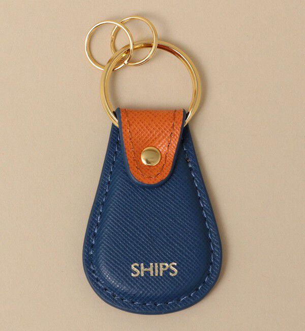 SHIPS「【WEB限定】SHIPS: 【SAFFIANO LEATHER】 2トーン キーホルダー」|その他|オレンジ